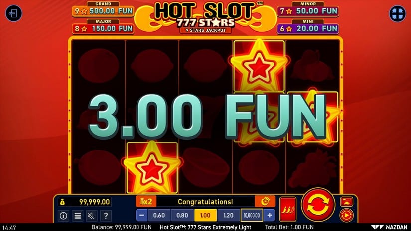 Hot Slot™: 777 Stars Extremely Light slot screen 2