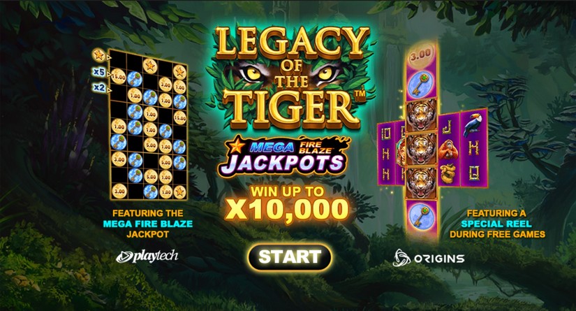 Legacy of the Tiger Mega Fire Blaze Jackpots slot screen 1
