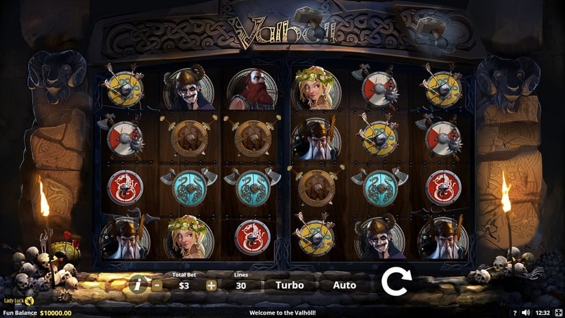 Valholl Hall of the Slain slot screen 1