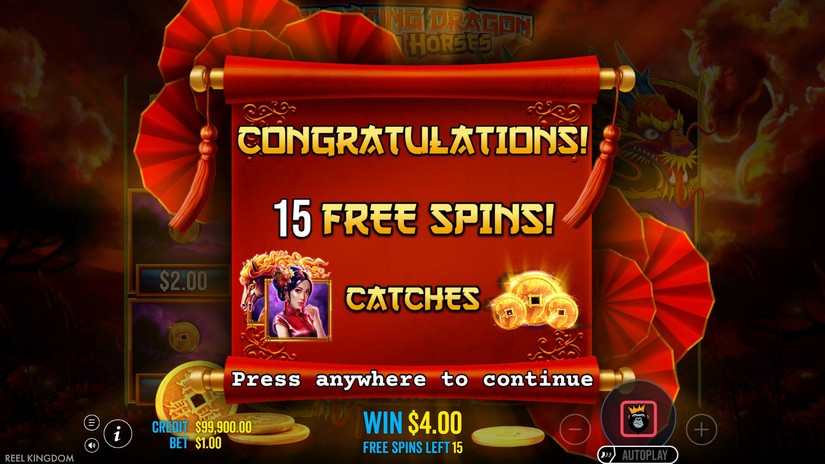 Floating Dragon Wild Horses slot screen 3