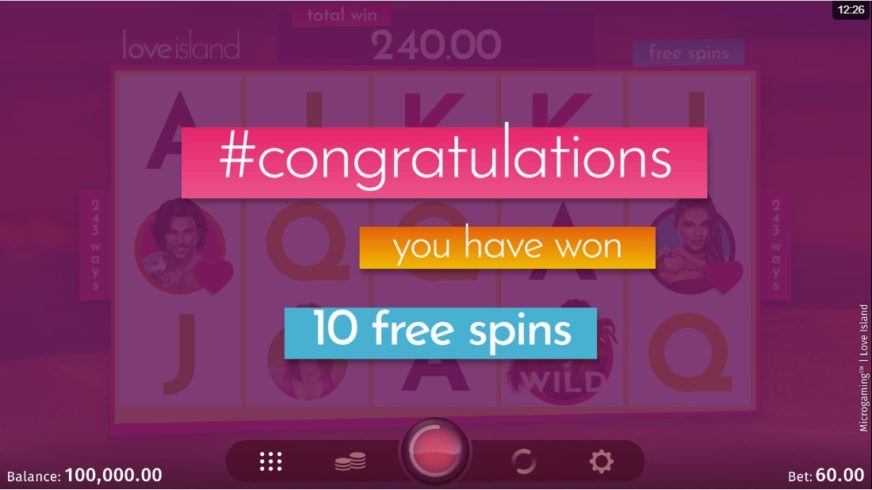 Love Island slot screen 5