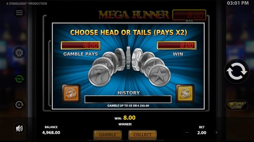 Mega Runner slot screen 2