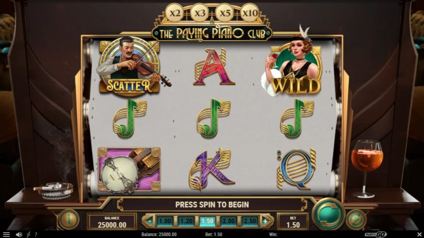 The Paying Piano Club slot screen 1