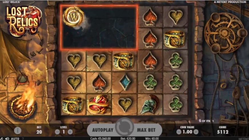 Lost Relics slot screen 5