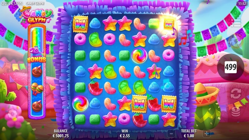 Candy Glyph slot screen 2