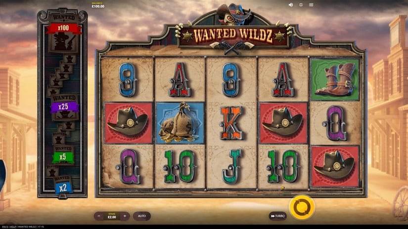 Wanted Wildz slot screen 1