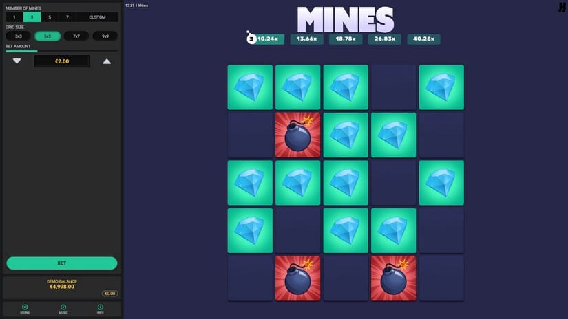 Mines slot screen 2