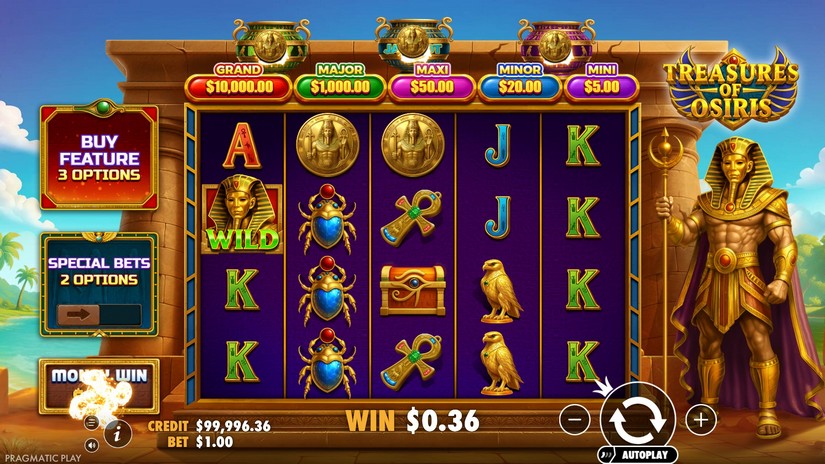 Treasures of Osiris slot screen 2