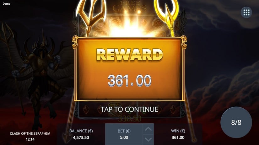 Clash of the Seraphim slot screen 5