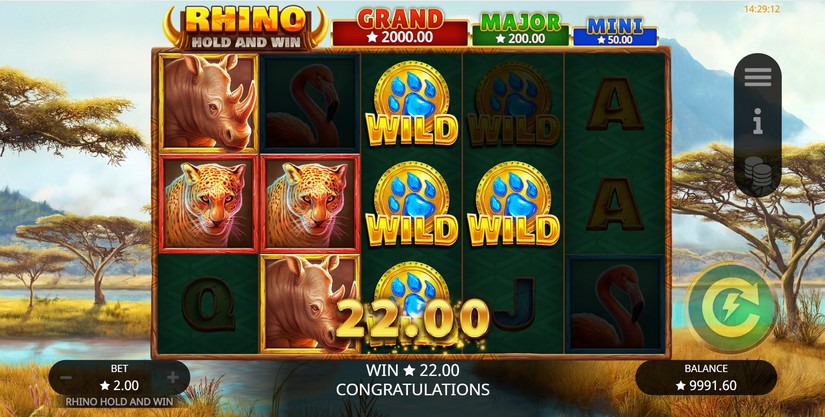 Rhino Hold and Win slot screen 4
