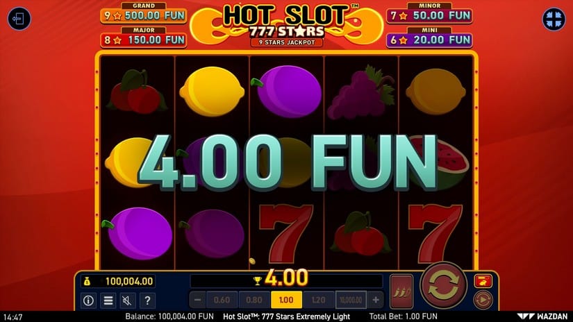 Hot Slot™: 777 Stars Extremely Light slot screen 3