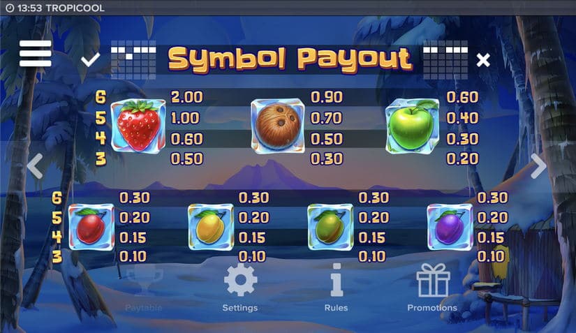 Tropicool slot screen 10