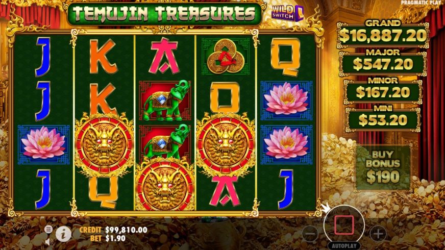 Temujin Treasures slot screen 2