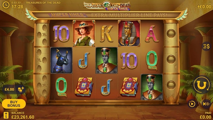 Treasures of the Dead Hyperlines slot screen 1