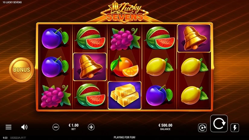 10 Lucky Sevens slot screen 1