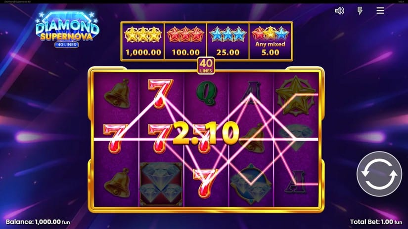 Diamond Supernova 100 slot screen 2