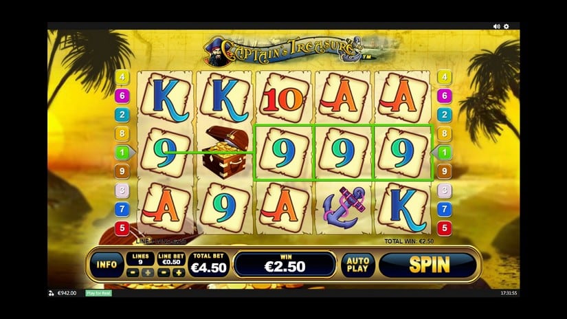 Captain’s Treasure slot screen 3