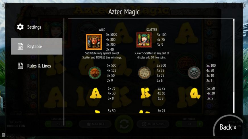 Aztec Magic slot screen 2