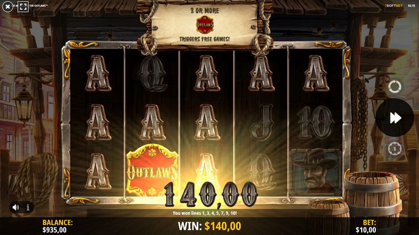 Van Der Wilde and the Outlaws slot screen 2