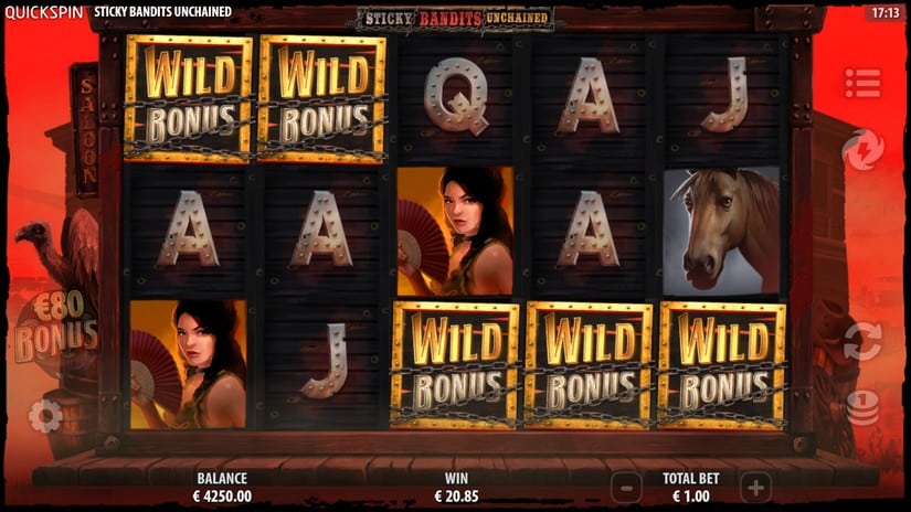 Sticky Bandits Unchained slot screen 2