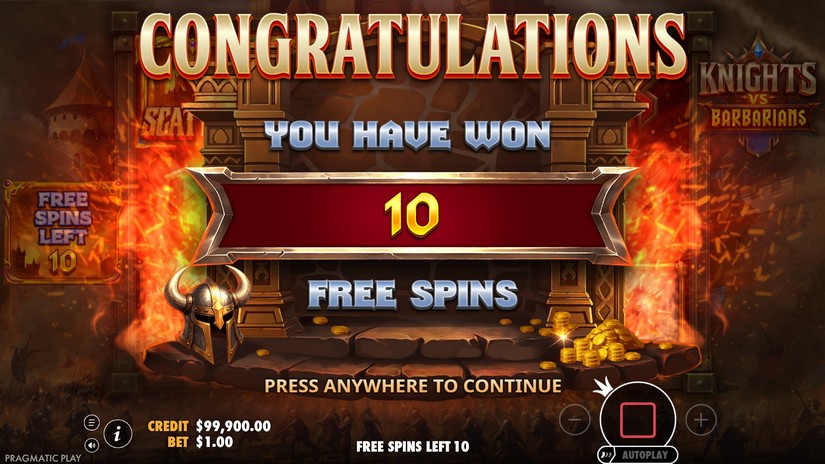 Knights vs Barbarians slot screen 3