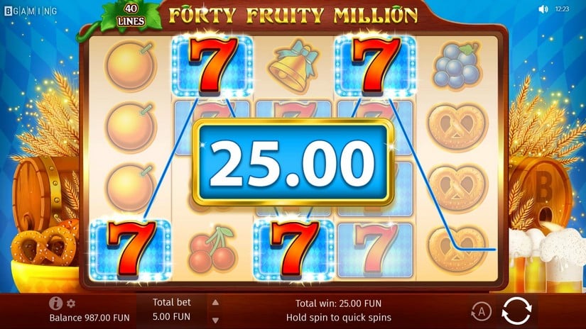Forty Fruity Million slot screen 3