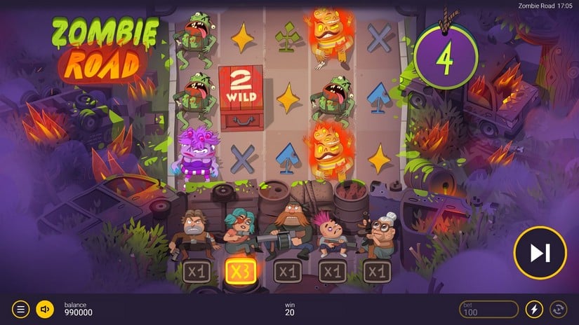 Zombie Road slot screen 4