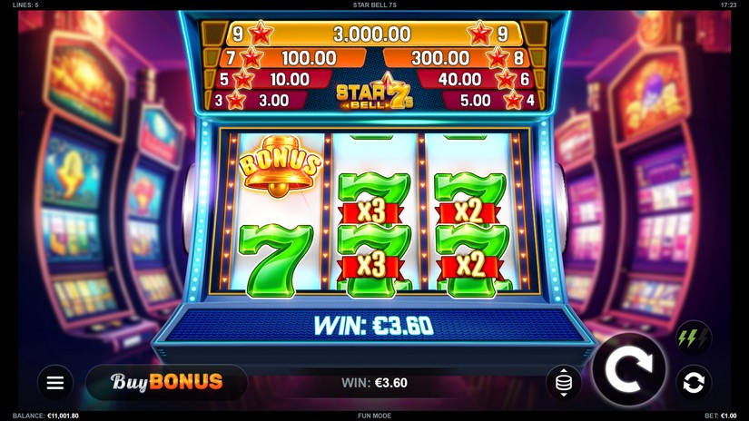 Star Bell 7s slot screen 2