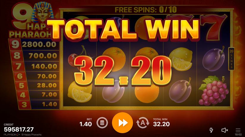 9 Happy Pharaohs slot screen 6