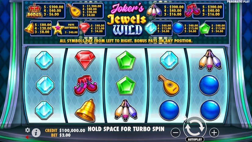 Joker’s Jewels Wild slot screen 1