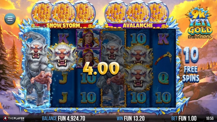 9K Yeti Gold Dream Drop slot screen 5
