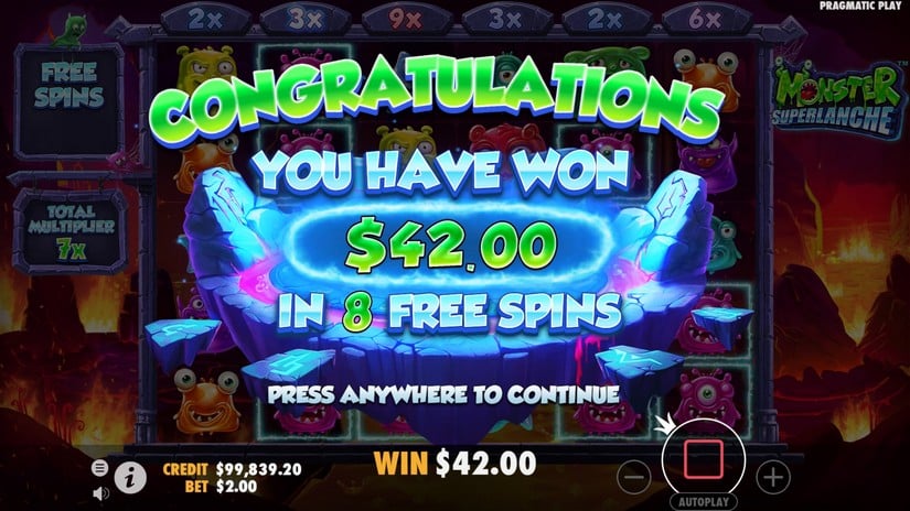 Monster Superlanche slot screen 7