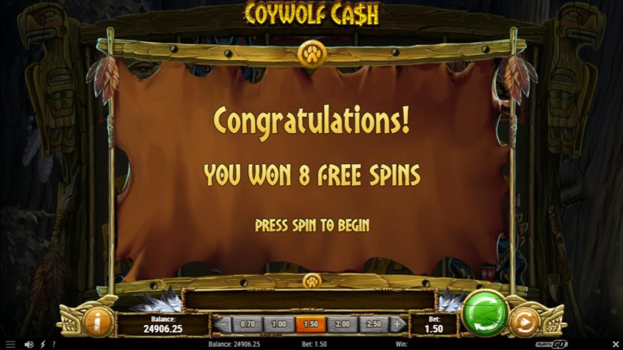 Coywolf Cash slot screen 3