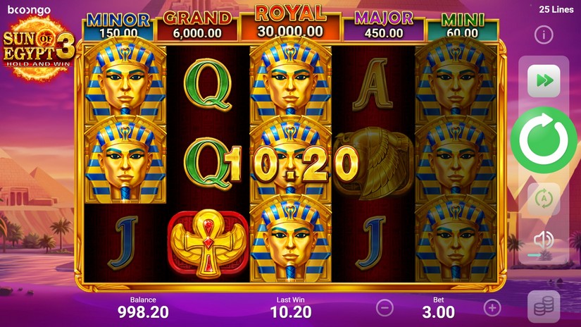 Sun of Egypt 3 slot screen 2