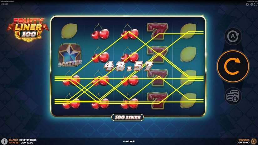 Fruityliner 100 slot screen 2