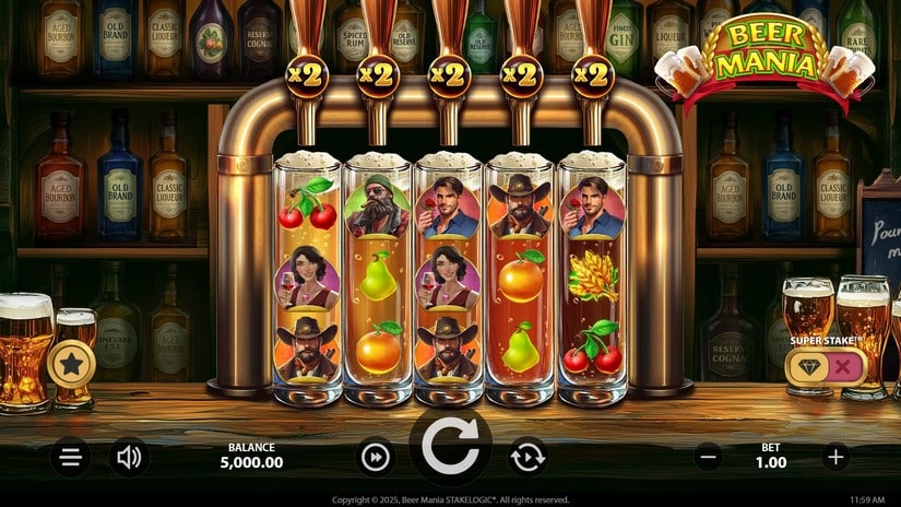 Beer Mania slot screen 1