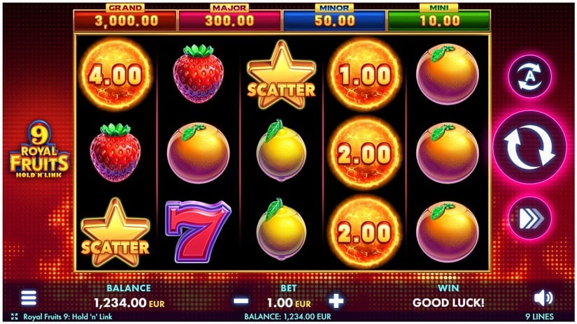 Royal Fruits 9: Hold ‘n’ Link slot screen 1