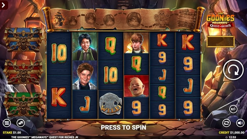 The Goonies Quest For Riches slot screen 1