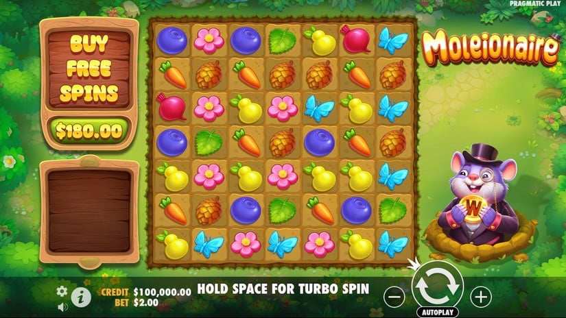 Moleionaire slot screen 1