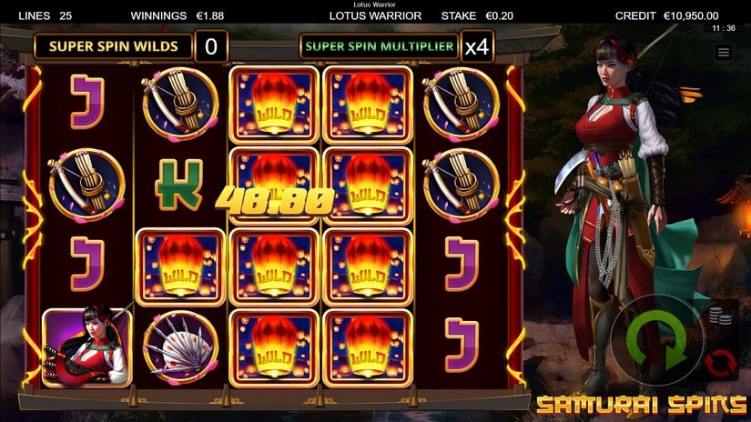 Lotus Warrior slot screen 5
