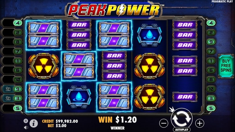 Peak Power slot screen 2