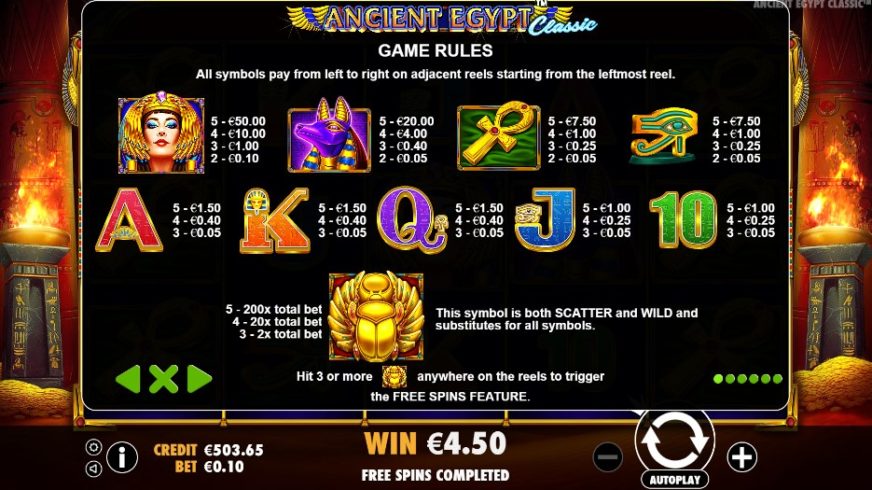 Ancient Egypt Classic slot screen 2