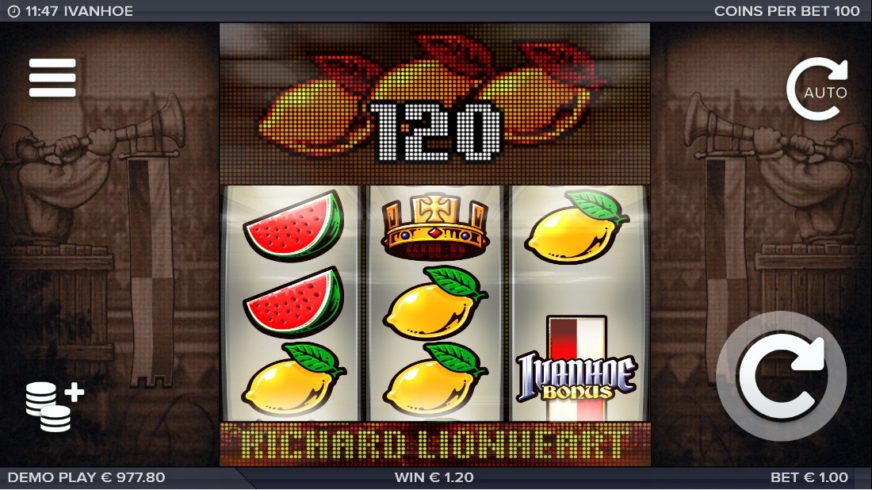 Ivanhoe slot screen 4