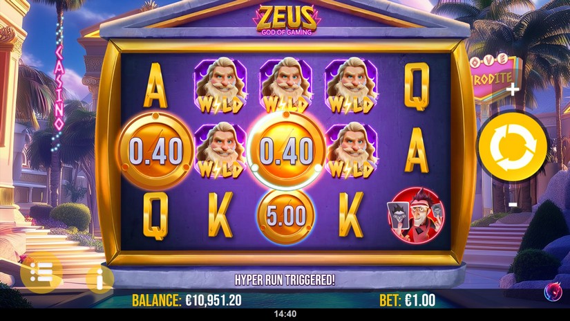 Zeus God of Gaming slot screen 5