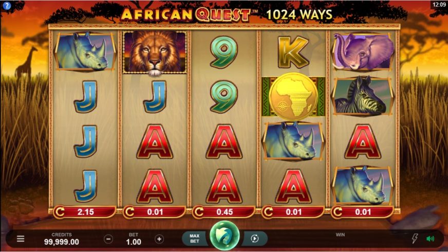 African Quest slot screen 1