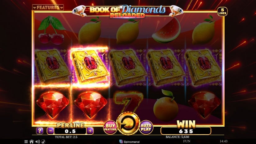 Book Of Diamonds Reloaded slot screen 3