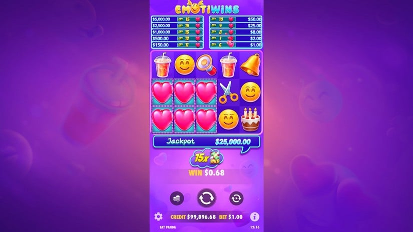 Emotiwins slot screen 3