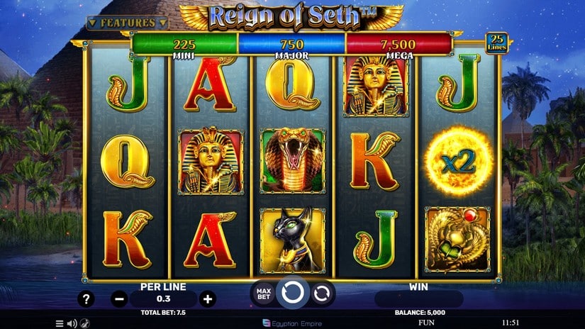 Reign of Seth slot screen 1