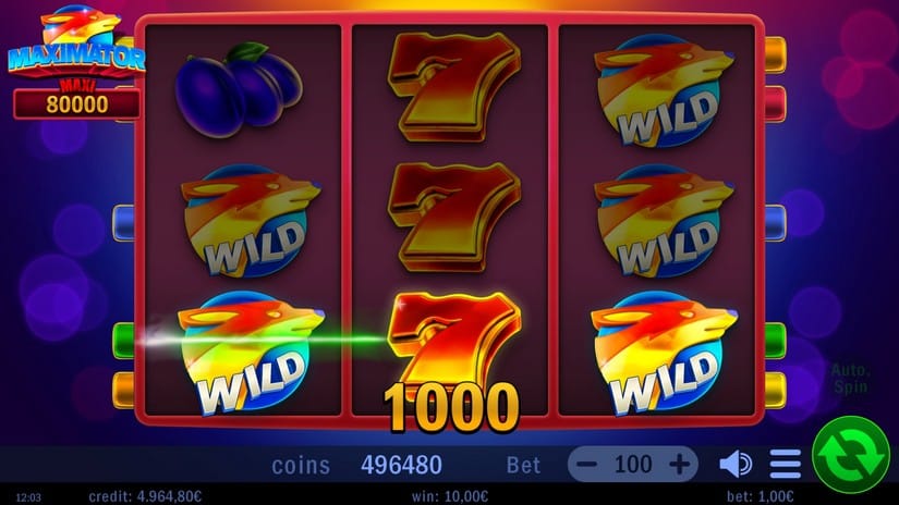 Maximator slot screen 5