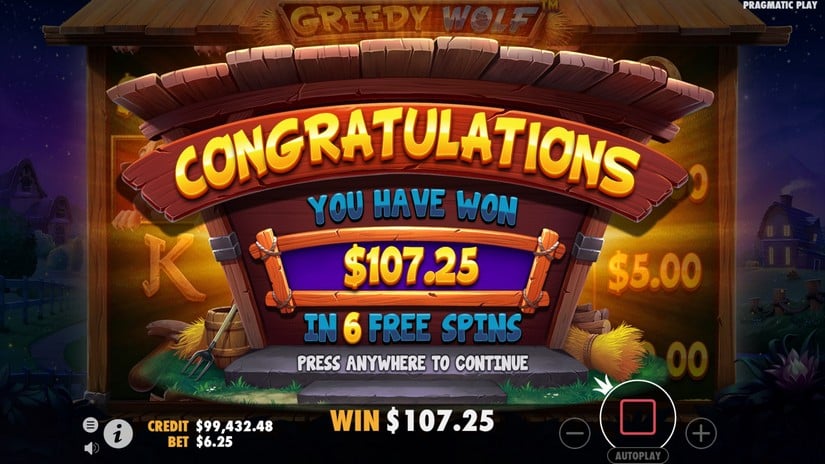 Greedy Wolf slot screen 8